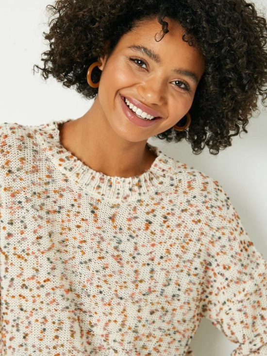 Ophelia Roe Sweaters - Ophelia Roe Women’s Cozy Cream Speckled Knit Sweater Size Large